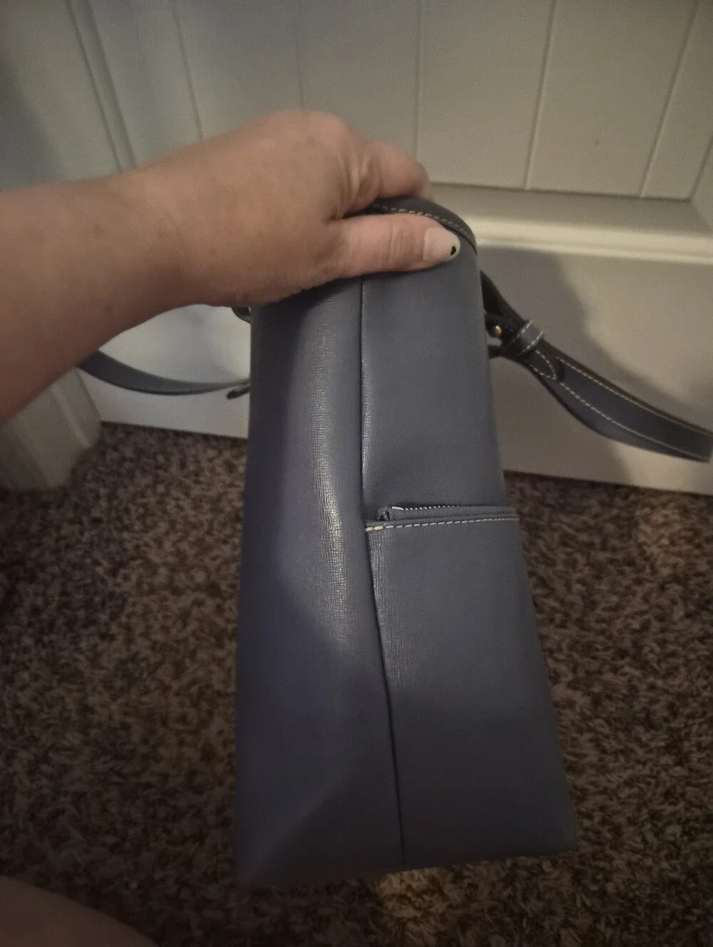 Like New Dooney and Bourke Grey Saffiano Leather Tote
